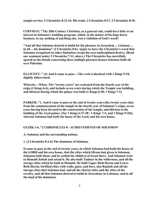 2 chronicles 8 commentary | PDF