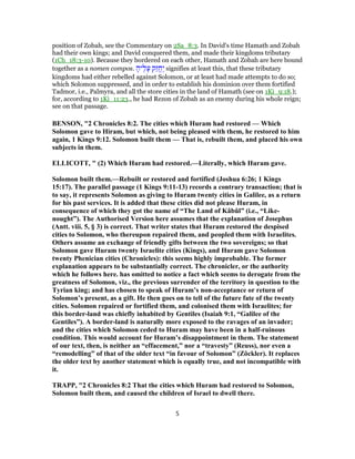 2 chronicles 8 commentary | PDF