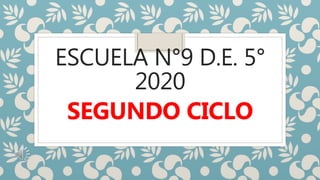 ESCUELA N°9 D.E. 5°
2020
SEGUNDO CICLO
 