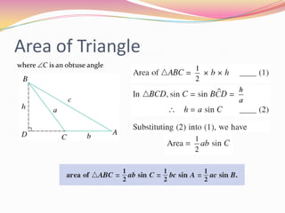 Area of Trianglewhere C is an obtuse angle