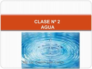 Mg. Lic .Cavichi juan Carlos
CLASE Nº 2
AGUA
 