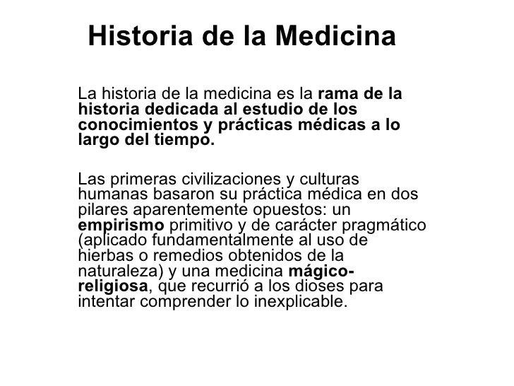 HISTORIA DE LA MEDICINA, Clase Fundamentos Basicos HISTORIA DE LA MEDICINA, Clase Fundamentos Basicos
