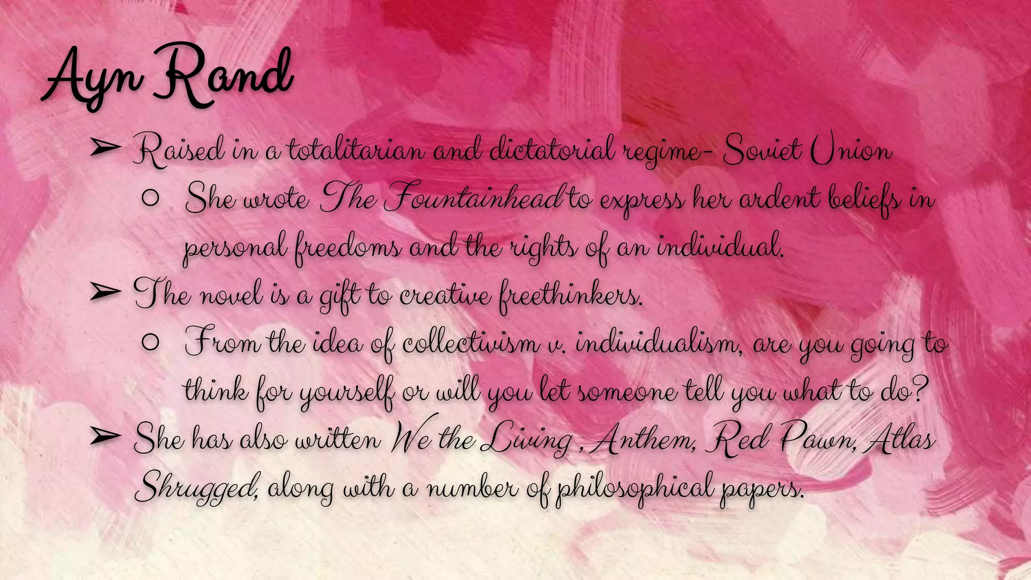 The Fountainhead Character Analysis- Ayn Rand | PPTX