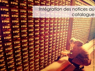 Intégration des notices au
catalogue
Image:CuriousExpeditions(flickr)cc-by-nc-sa
 
