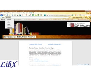 Barre d'outils de ma bibliothèque
 