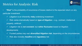 Metrics for Analysis: Use of Proceeds
• “Use of Proceeds” -- for purposes of this presentation -- will refer to how the fu...
