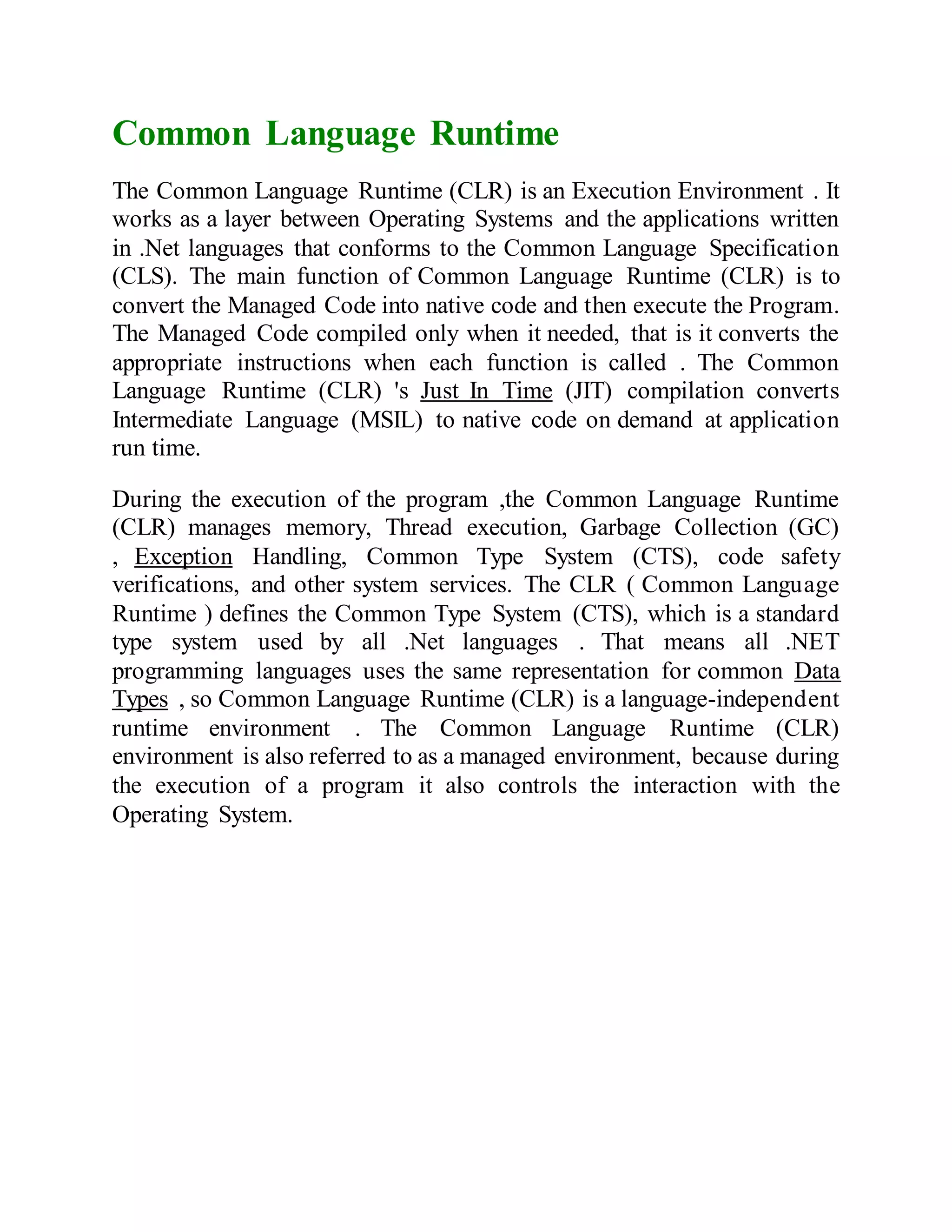 2 common language runtime | DOCX
