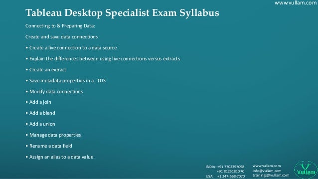 tableau desktop specialist exam questions