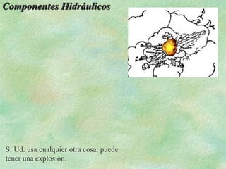 Componentes Hidráulicos




Si Ud. usa cualquier otra cosa, puede
tener una explosión.
 