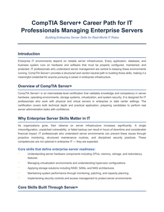 CompTIA Server+ Certification: Building Enterprise Server Management ...