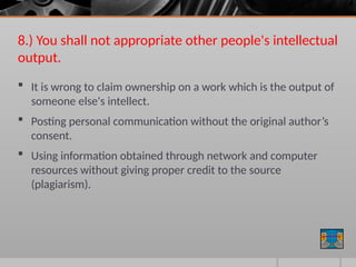 Cdlim Computer The Computer Ethics in using a computer . | PPT