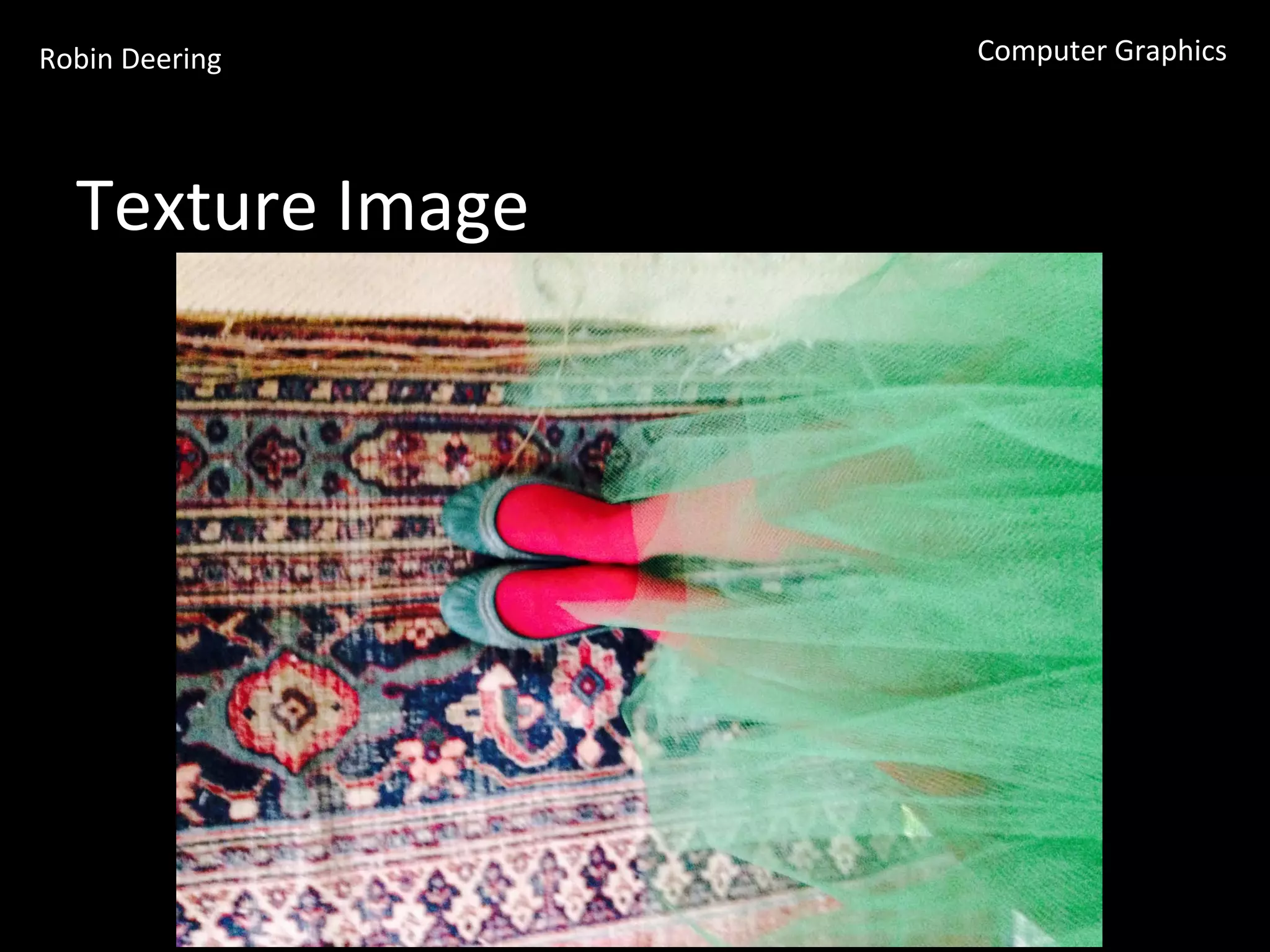 Robin	
  Deering	
   Computer	
  Graphics	
  
Texture	
  Image	
  
 