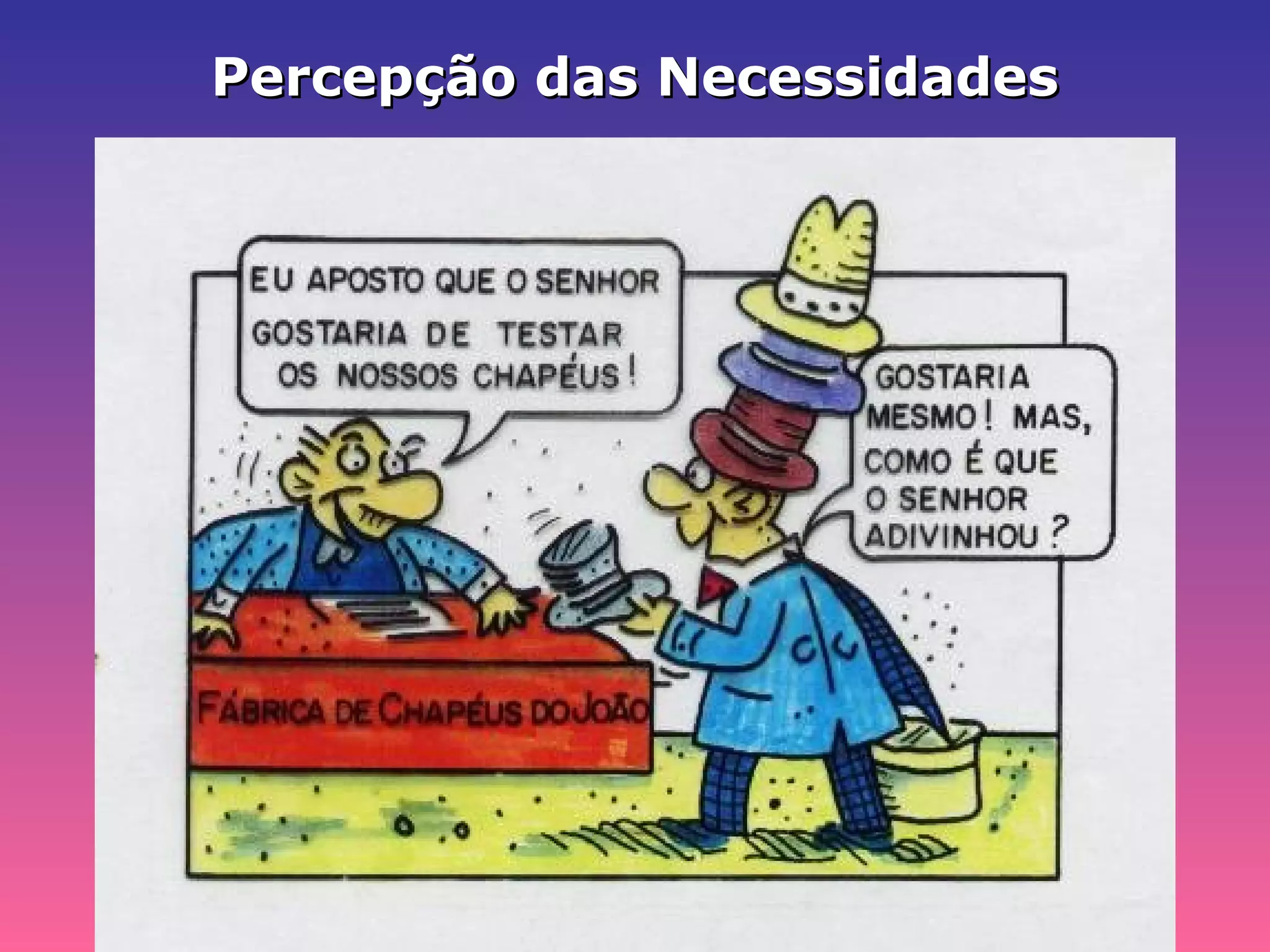 Percepção das NecessidadesPercepção das Necessidades