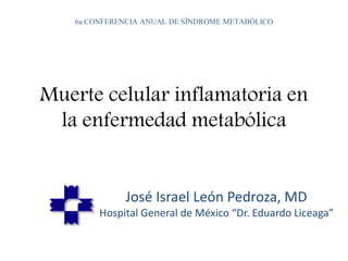 6a CONFERENCIA ANUAL DE SÍNDROME METABÓLICO 
Muerte celular inflamatoria en 
la enfermedad metabólica 
José Israel León Pedroza, MD 
Hospital General de México “Dr. Eduardo Liceaga” 
 