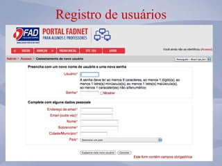 Registro de usu ários 