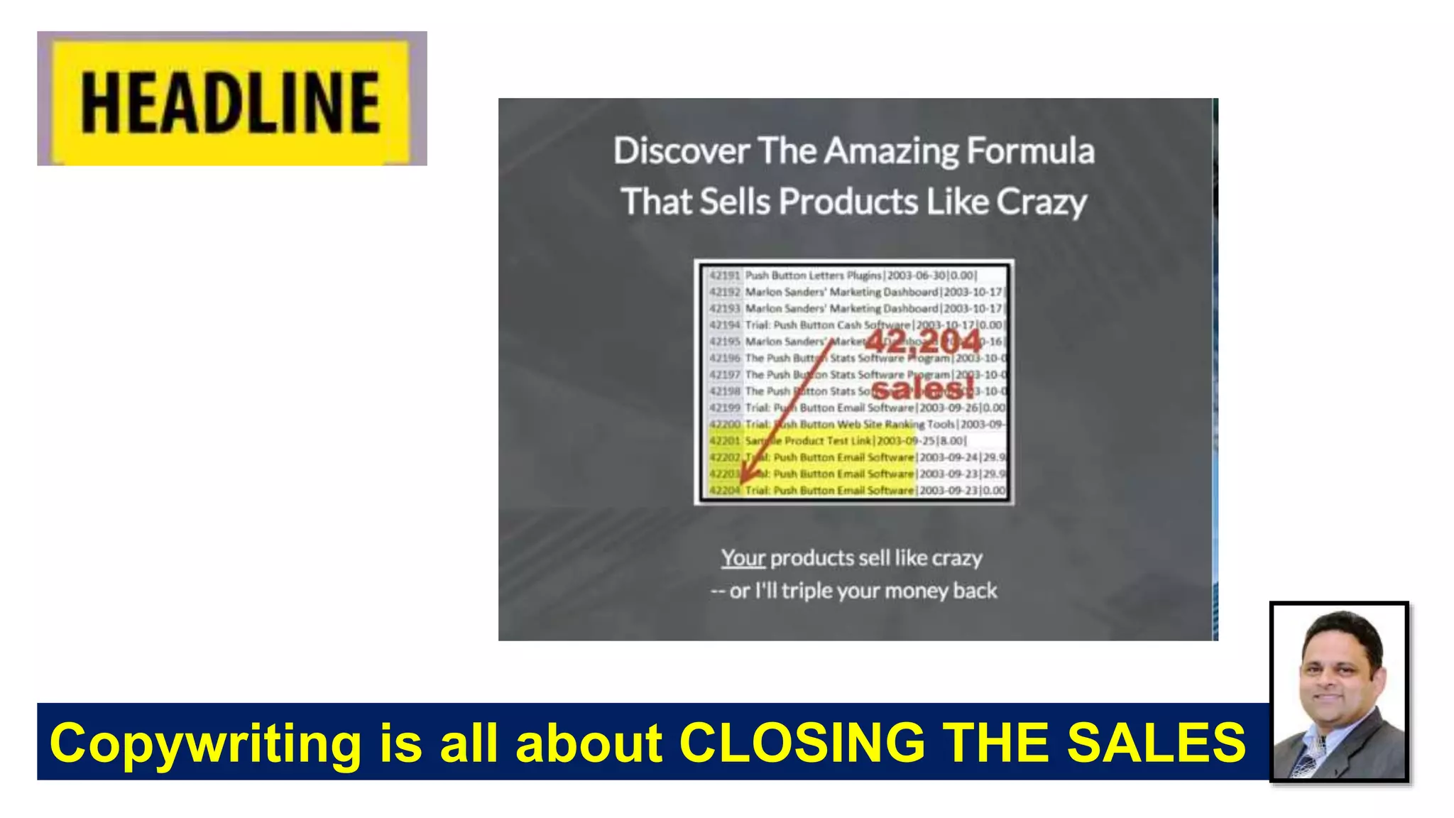 Copywriting is all about CLOSING THE SALES
 