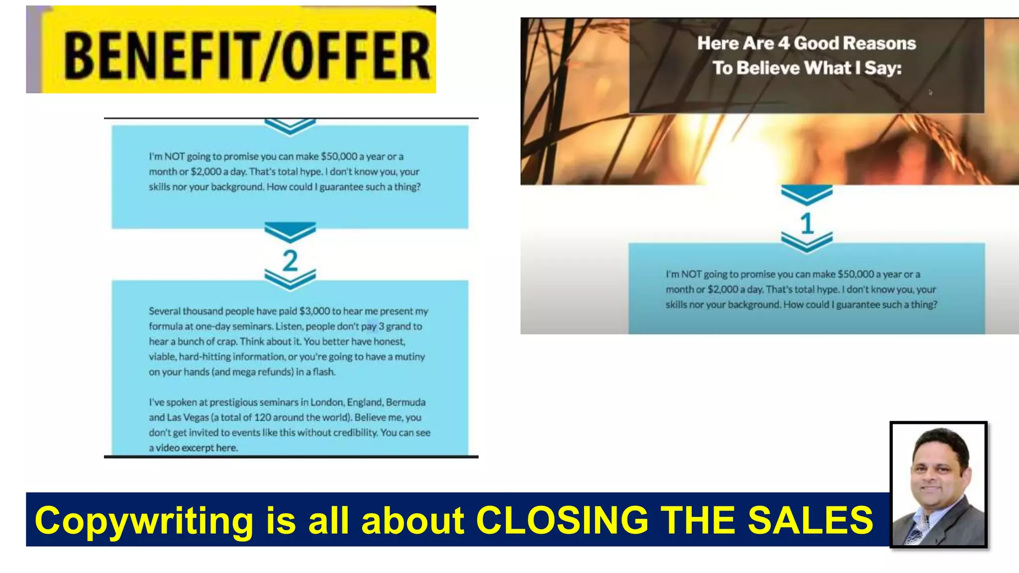 Copywriting is all about CLOSING THE SALES
 