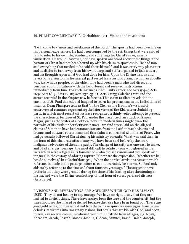 2 Corinthians 12 Commentary
