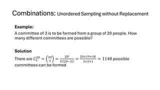 Combinations Commites Counting -Methods-probabilities-theory prst2 | PDF