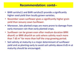Oilseed crops in rice-based farming systems in southern Bangladesh