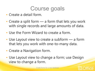 2 crear formularios training presentation - create forms for a new ...