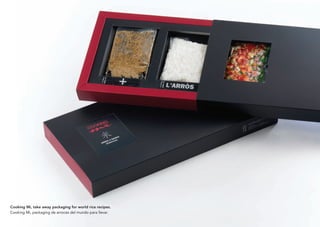 Cooking Mi, take away packaging for world rice recipes.
Cooking Mi, packaging de arroces del mundo para llevar.
 