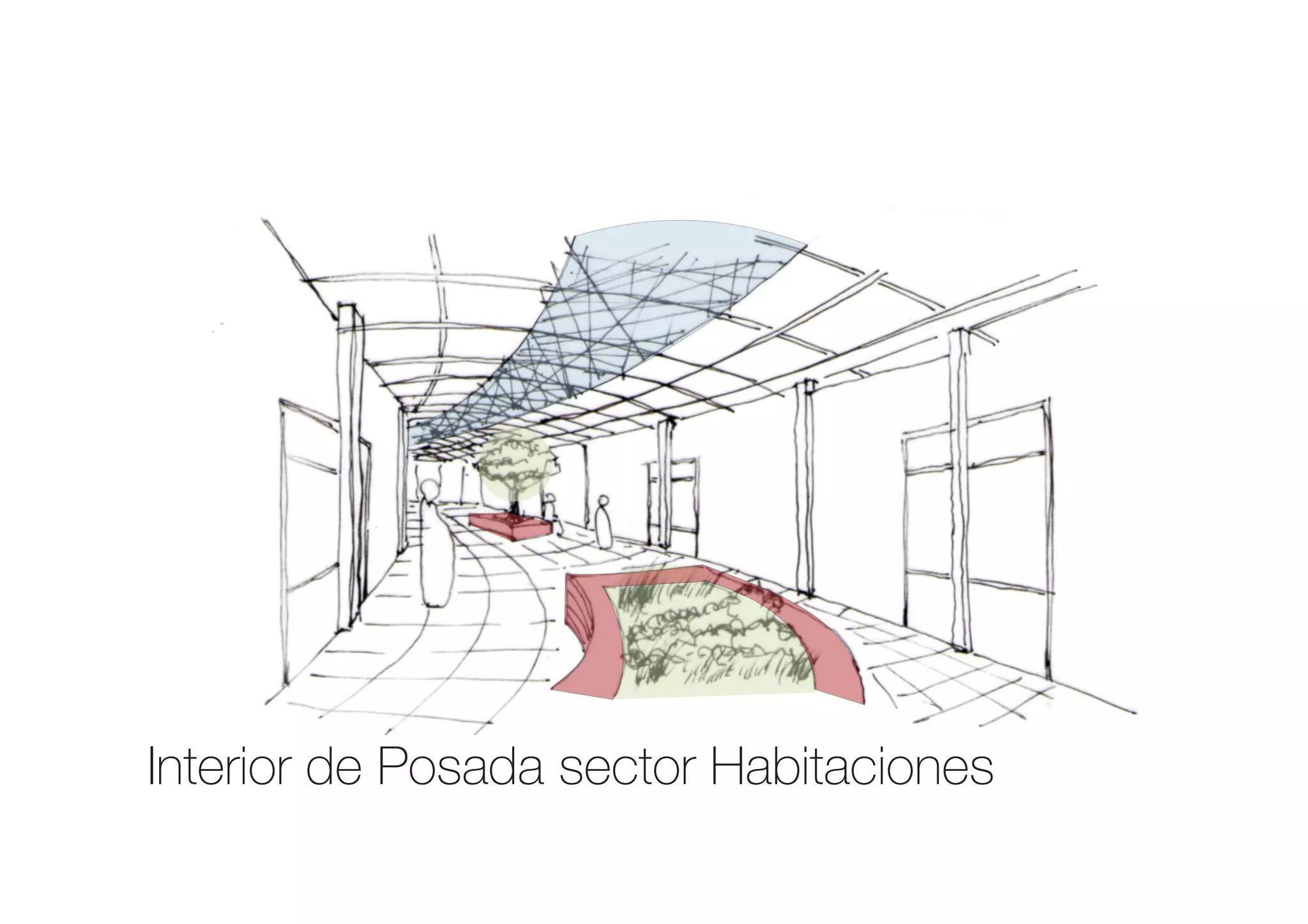 Interior de Posada sector Habitaciones