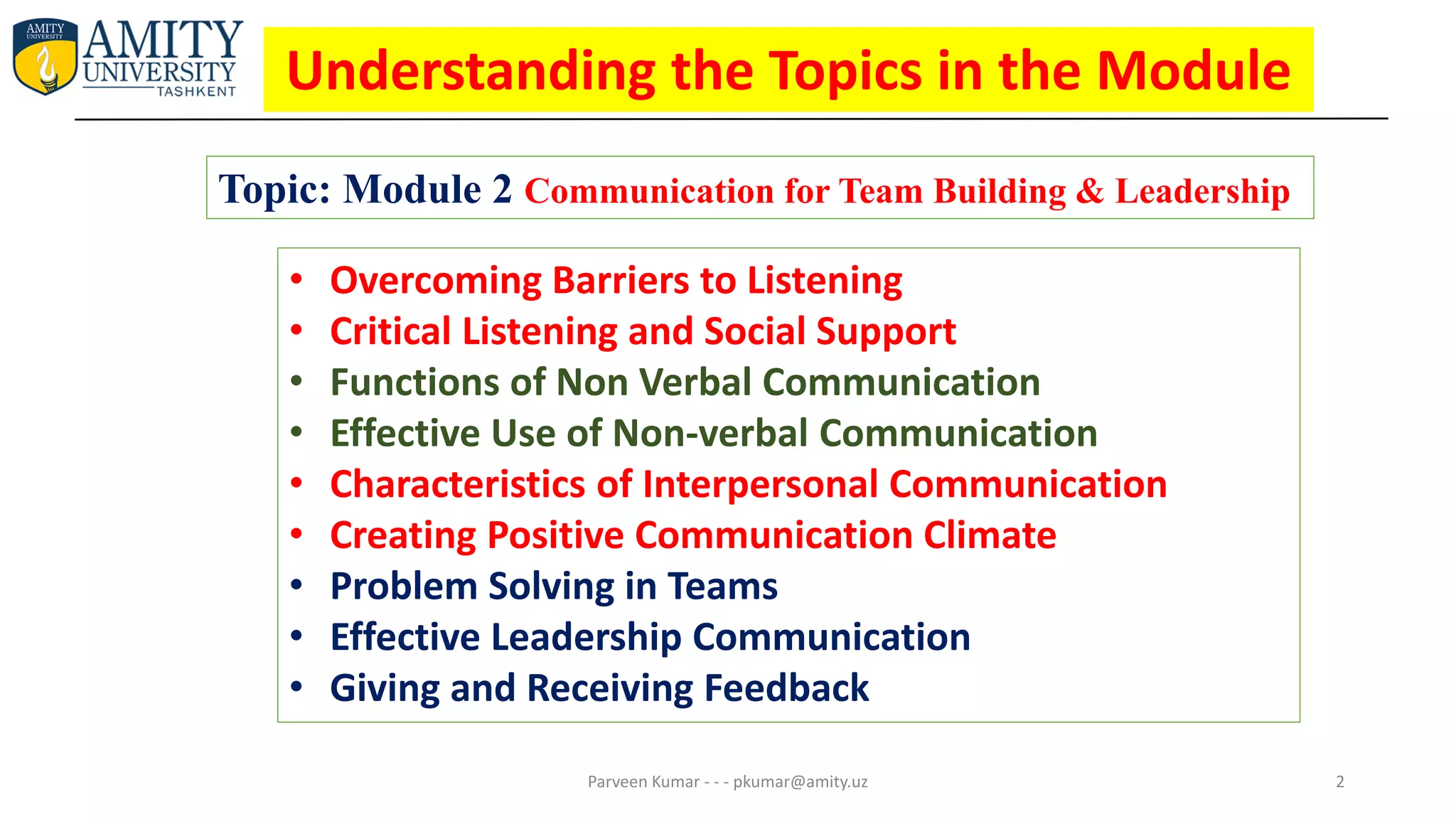 Communication for Team Building & Leadership | PDF