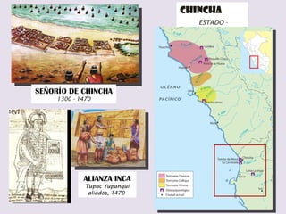 CHINCHA  ESTADO - UBICACIÓN SEÑORÍO DE CHINCHA 1300 - 1470 ALIANZA INCA Tupac Yupanqui aliados, 1470  