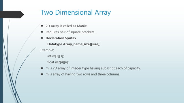 Two dimensional Array | PPT