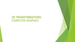 2D TRANSFORMATIONS
COMPUTER GRAPHICS
 