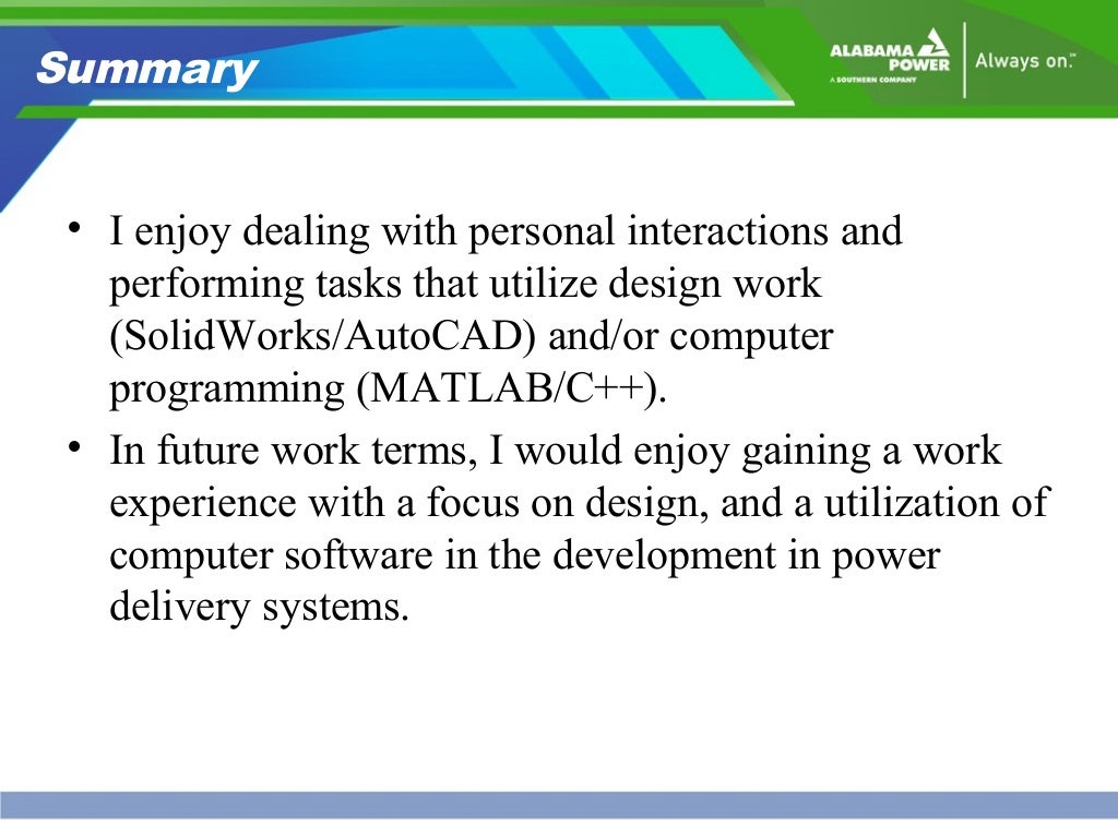 End of Work Term Presentation Template - Summer 2013