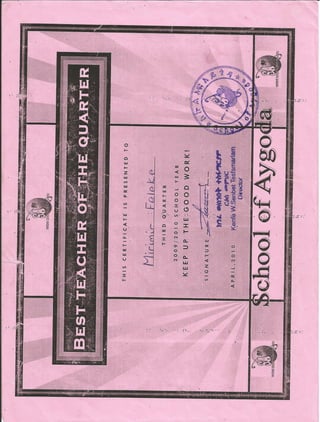 certificate from Aygoda