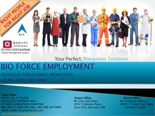 Ashrat Rwp BIO FORCE EMPLOYMENT PROFILE | PDF
