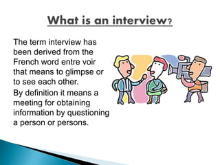 Types of interviews & testing methods | PPTX