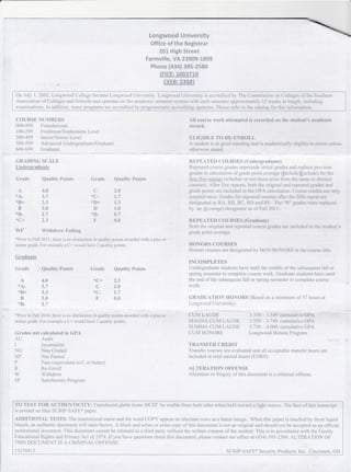 Tyler Rocke Longwood Transcript | PDF