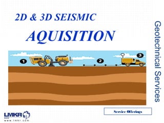 GeotechnicalServices
Service Offerings
2D & 3D SEISMIC
AQUISITION
 