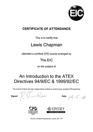 ATEX directive course cert