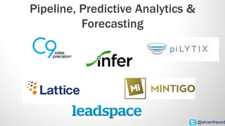 Pipeline, Predictive Analytics &
Forecasting
@ehrenfreund
 