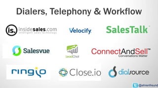 Dialers, Telephony & Workflow
@ehrenfreund
 