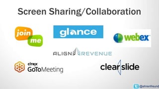 Screen Sharing/Collaboration
@ehrenfreund
 