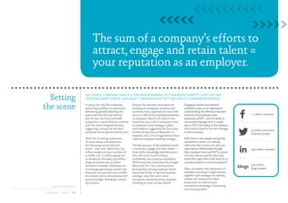 Autumn : 2015 : 01
EMPLOYER BRANDING
SUCCESSFUL COMPANIES HAVE A CLEAR UNDERSTANDING OF THEIR BRAND IDENTITY: HOW THEY ARE...