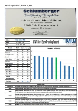 DTR Field engineer level 2, Houston, TX, 2015
 