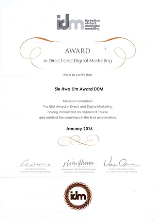 Cert - Award in Direct & Digital Marketing