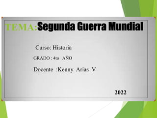 TEMA:
Docente :Kenny Arias .V
2022
Curso: Historia
GRADO : 4to AÑO
 