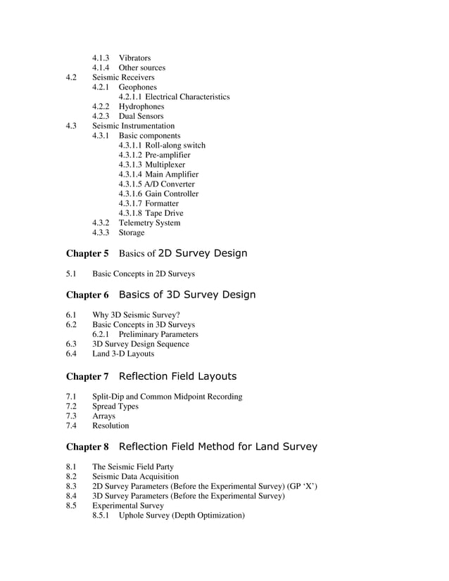 2 d and 3d land seismic data acquisition and seismic data processing | PDF