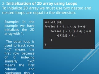 Lesson in beginner programming 2D ARRAY in C++.pptx