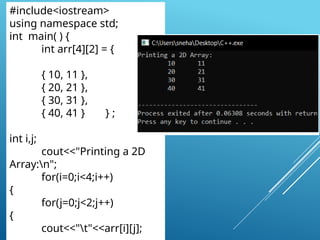 Lesson in beginner programming 2D ARRAY in C++.pptx