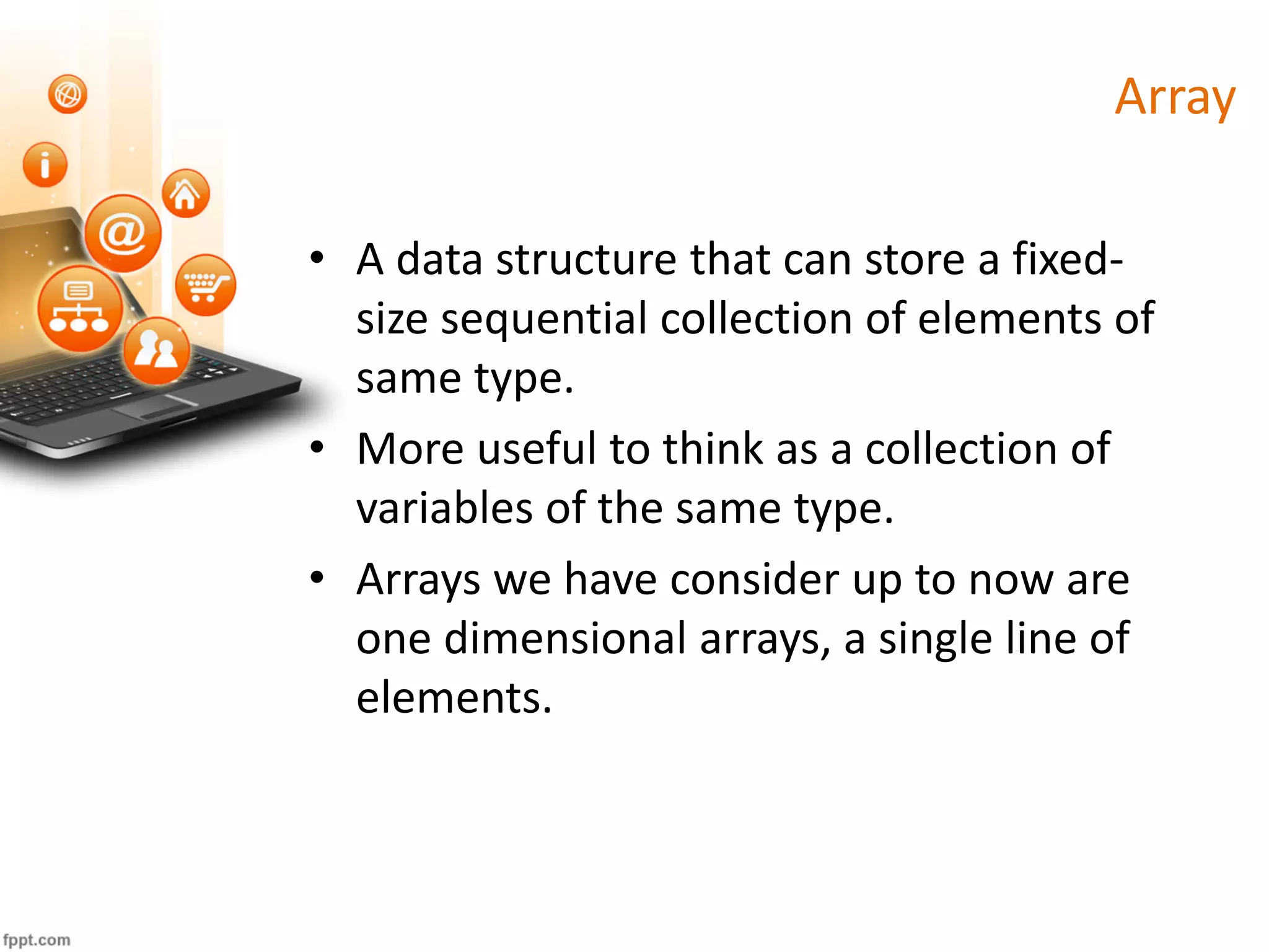 SPL 12 | Multi-dimensional Array in C | PPT image.