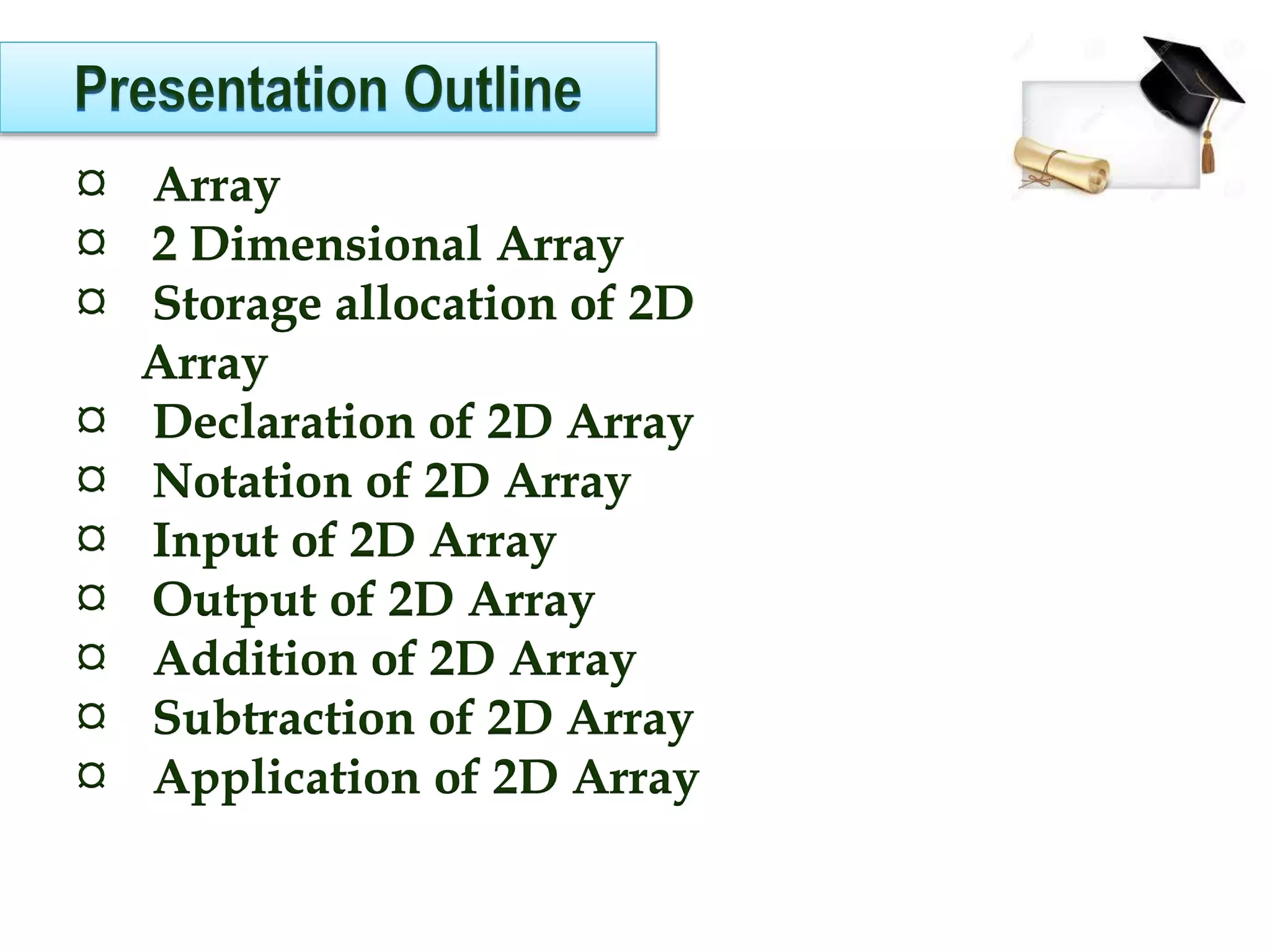 Two Dimentional Array | PPTX
